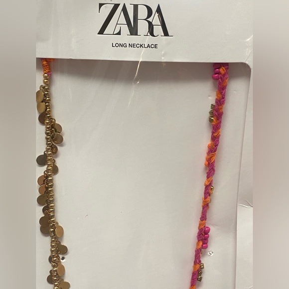 NWT. Zara Golden Combination Long Necklace. - Picture 7 of 9